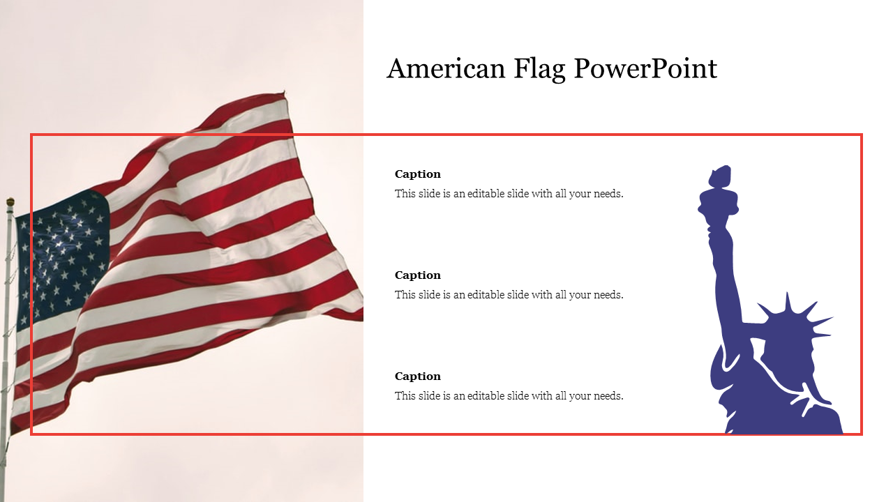 Incredible American Flag PowerPoint Presentation Design